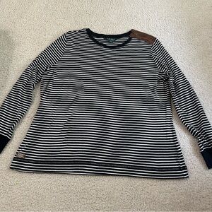 Lauren By Ralph Lauren Black and White Striped Women's Sweater